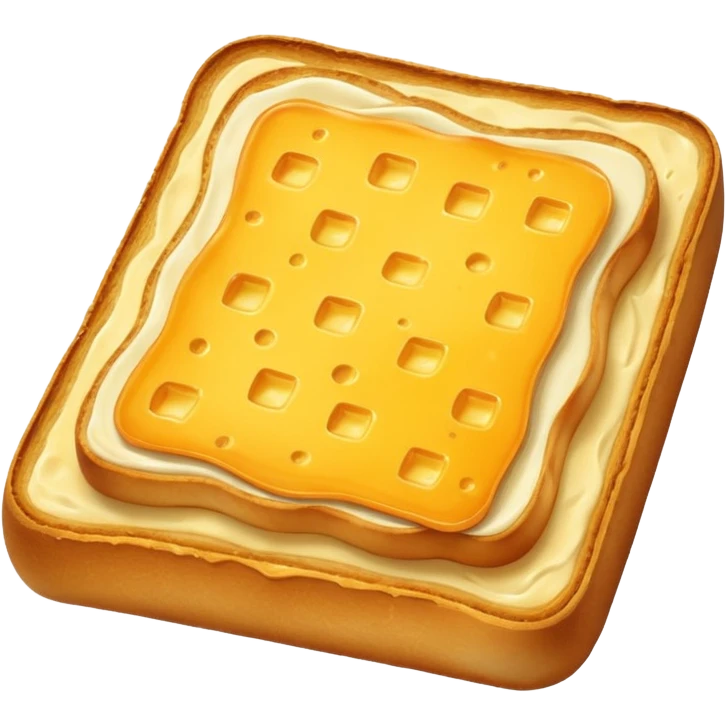 Closed cheese toast without a face emoji