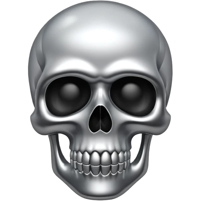 silver chrome scull emoji