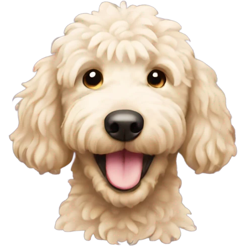 Golden doodle smiling emoji