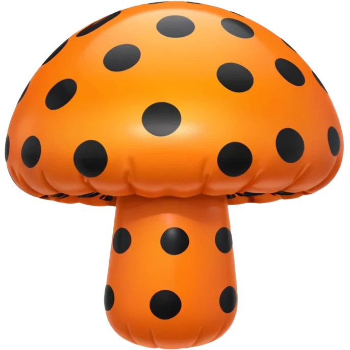   jeff koons orange and black polka dot mushroom inflatable  emoji