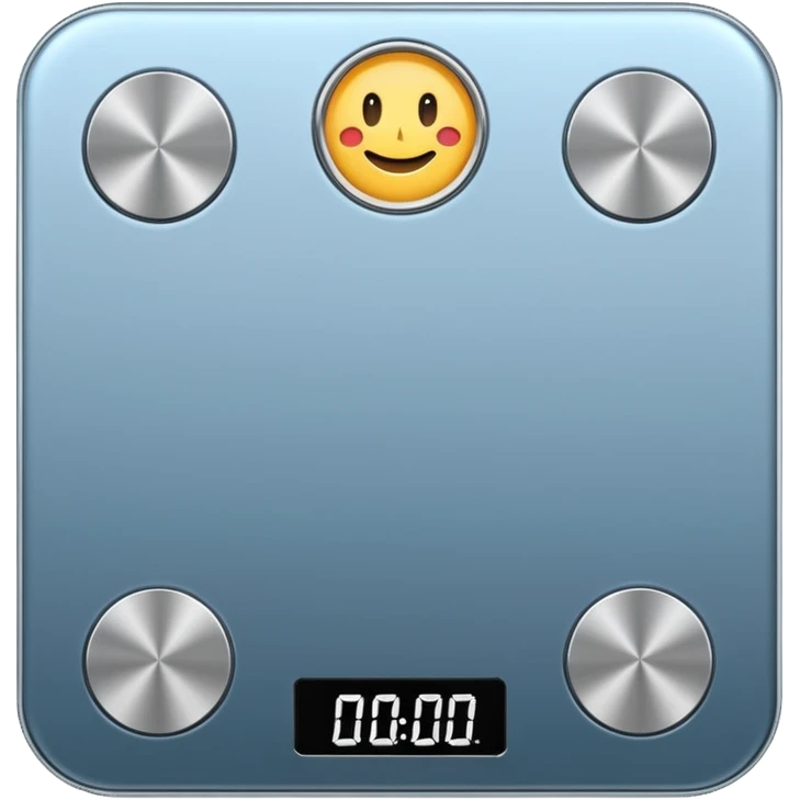 Digital weight scale with 0:00 on it emoji