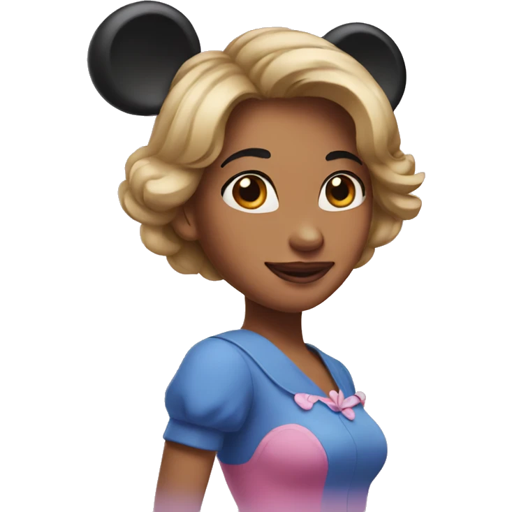 Woman with Minnie Mouse ears emoji