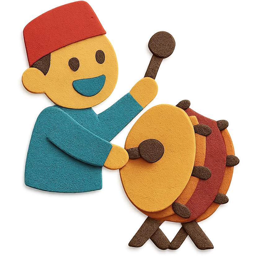 tung tung sahur, paper craft style, textured, layered paper effect emoji