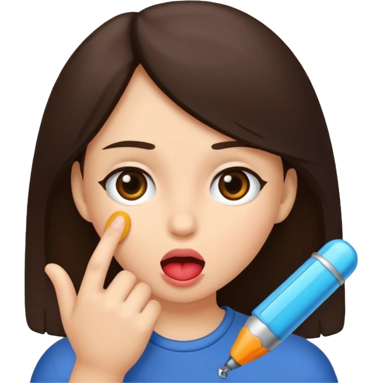 A brunette girl sucks a dick. emoji