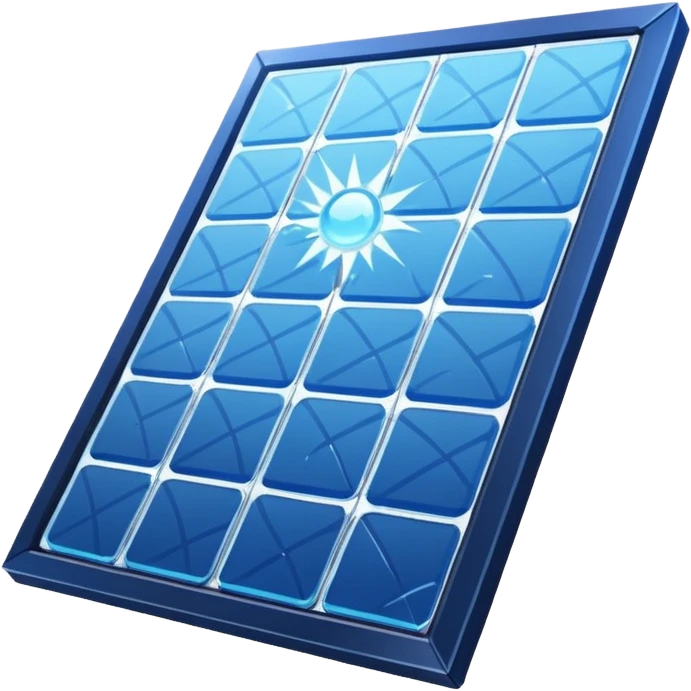solar panel with cracked glass from hail emoji