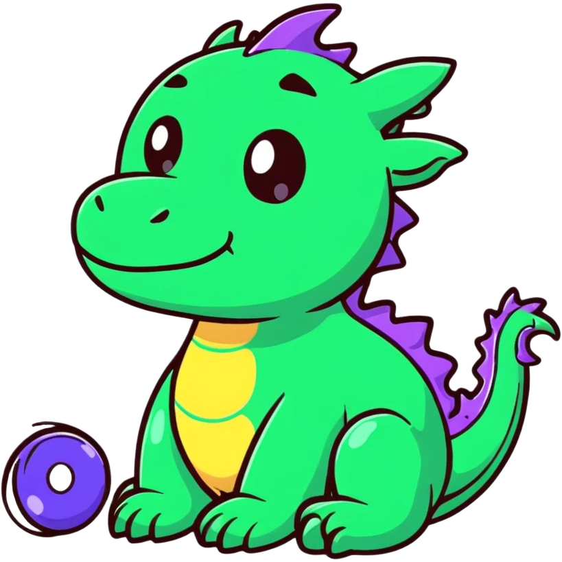 baby iridescent dragon sitting emoji