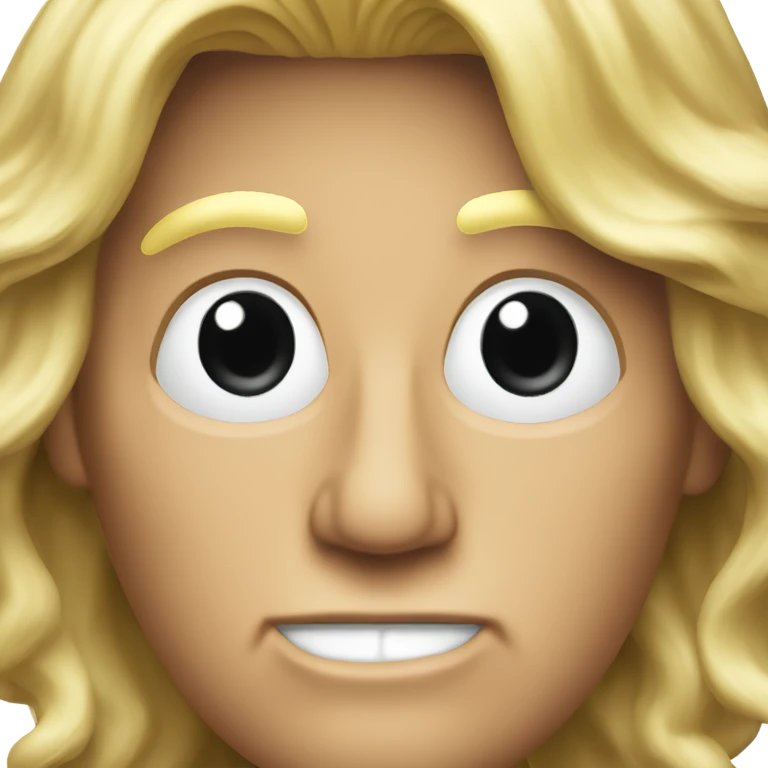 realistic-looking trump with wavy blond hair on a cellphone emoji