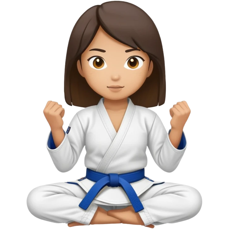 Asian girl doing jiu jitsu  emoji