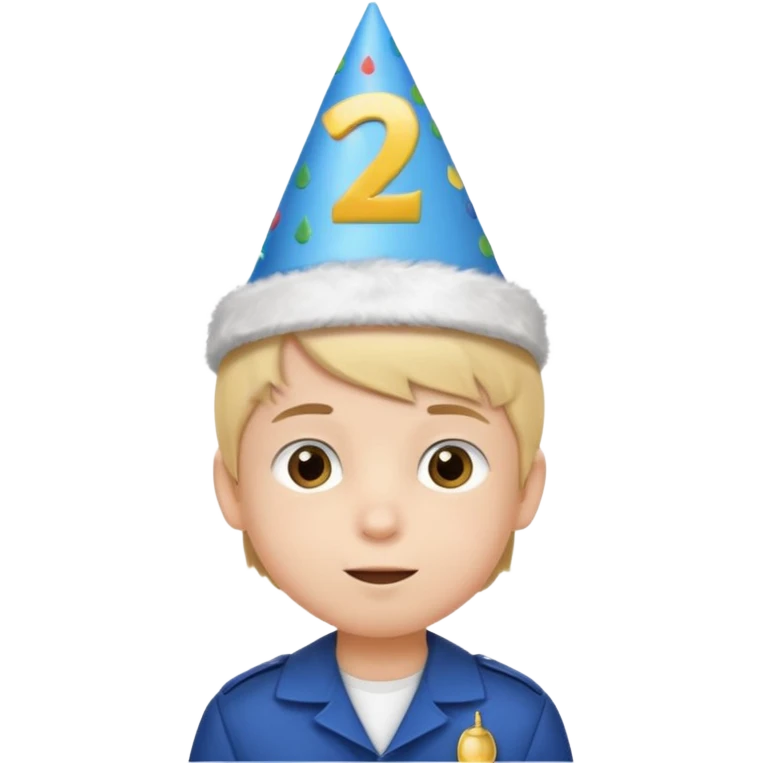 a little boy with birthday hat, wearing uniform student















 emoji