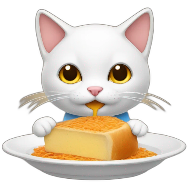 Gato comiendo  emoji