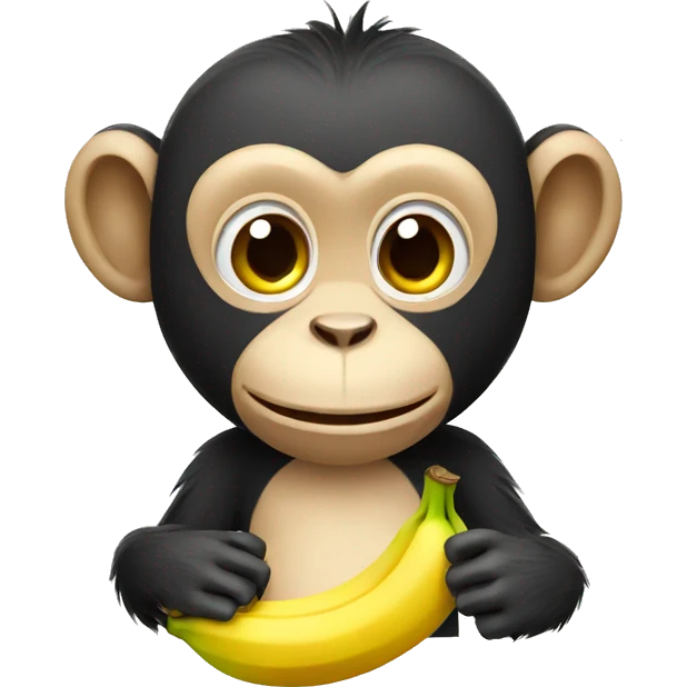 Monkey with banana  emoji