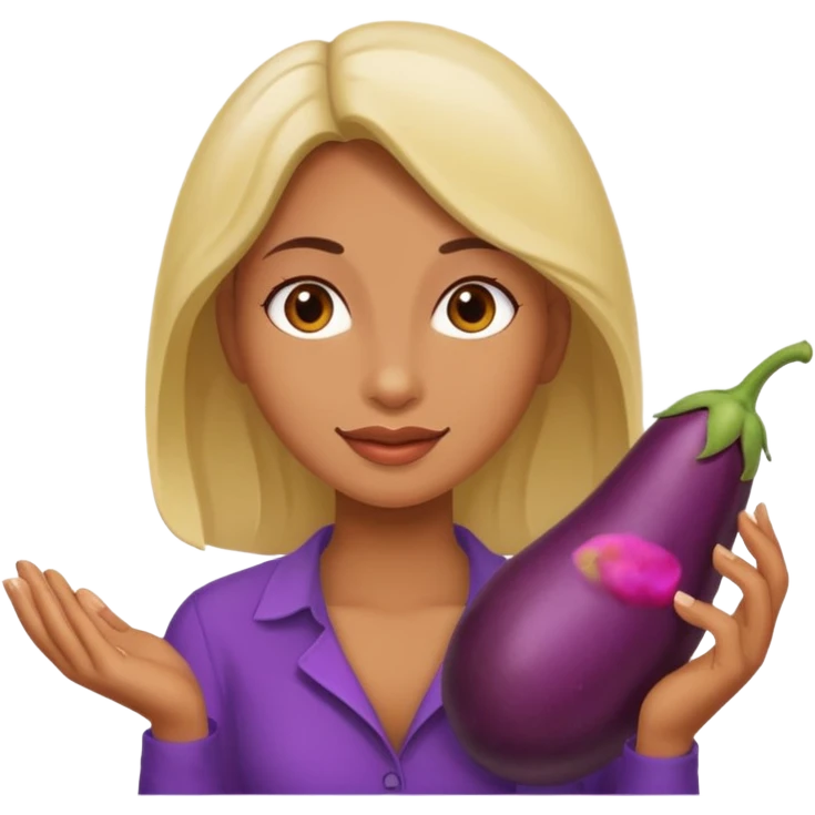 Female hold eggplant￼ emoji