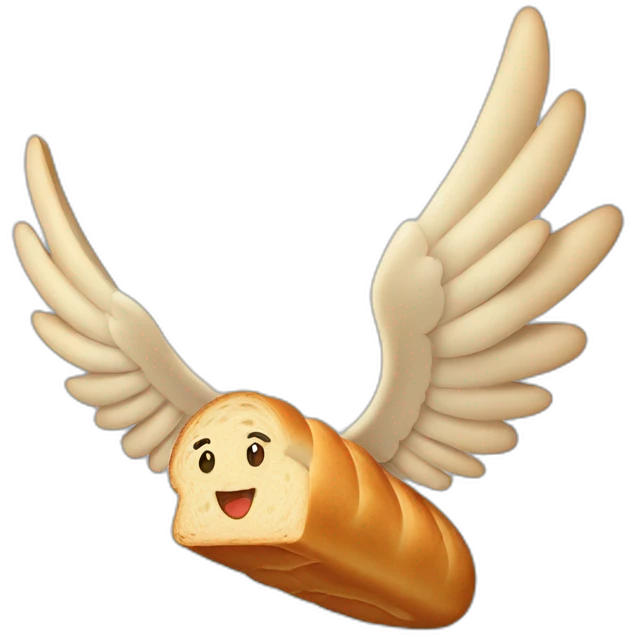 Bread flying with wings emoji