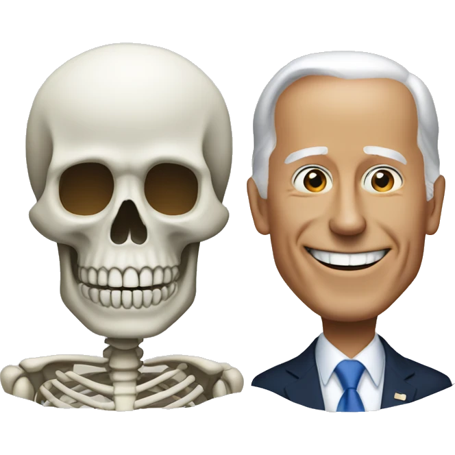 Biden and skeleton emoji