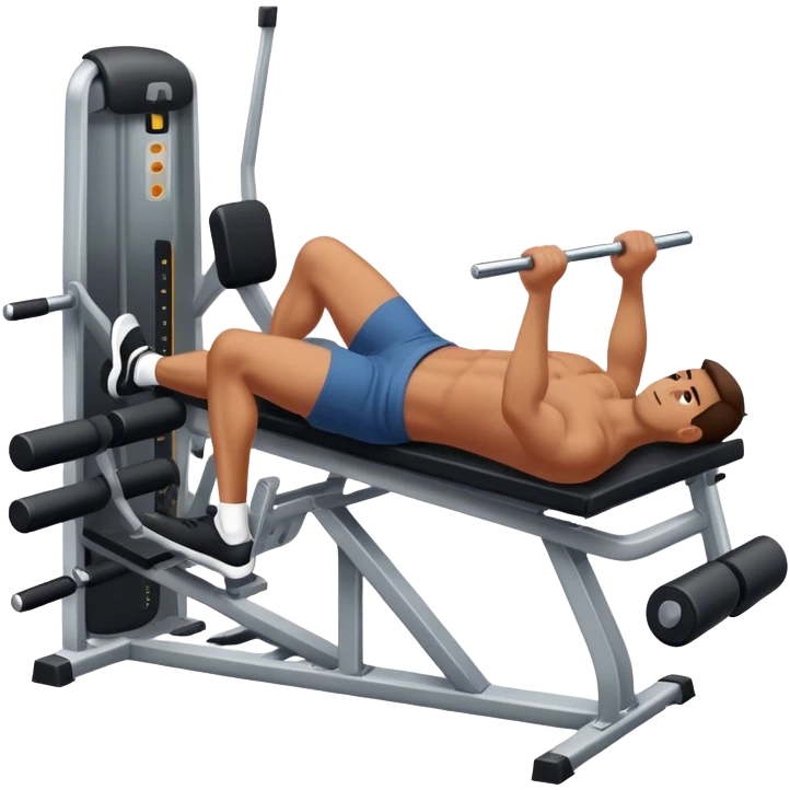 guy lying-down on leg-press machine emoji