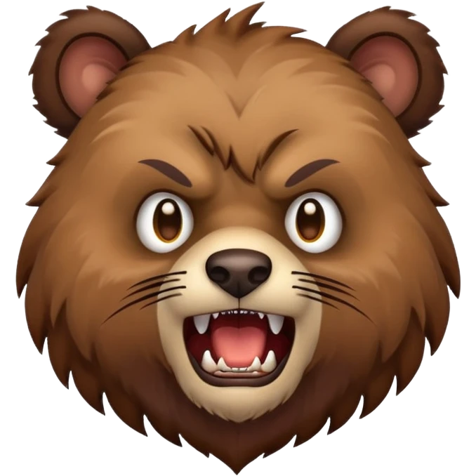 dropbear emoji with a fierce expression and sharp teeth, mid attack emoji