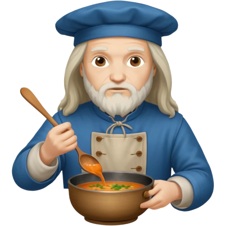 leonardo da Vinci cooking soup emoji