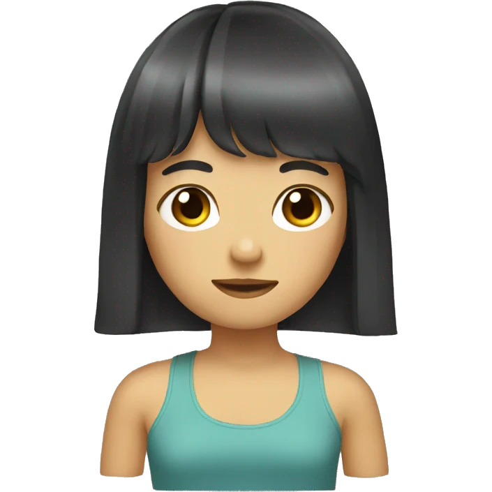 Long hair with bangs emoji