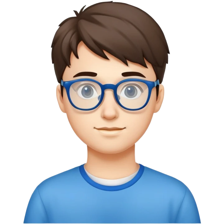 a nerd and an excellent student with blue glasses emoji