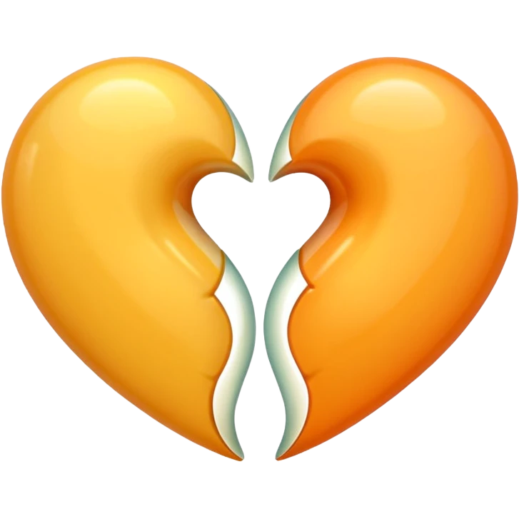 twi hearts in pastel organge and yellow emoji
