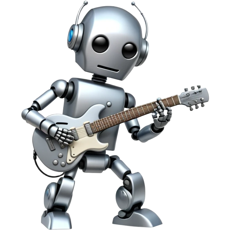 Robot playing guitar emoji