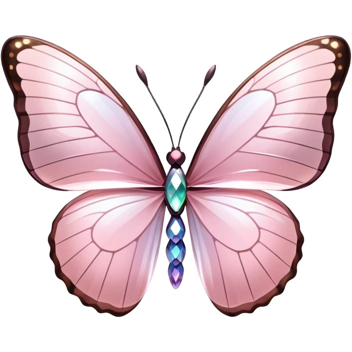 Light pink rainbow glass crystal butterfly emoji