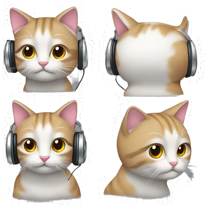 GATO CON AUDIFONOS emoji