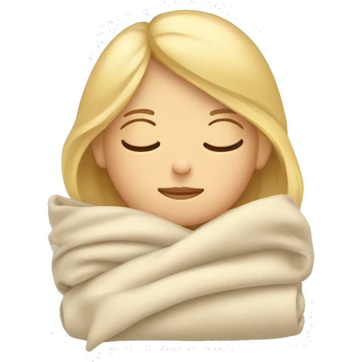 blonde hair girl sleeping in a folded blanket  emoji
