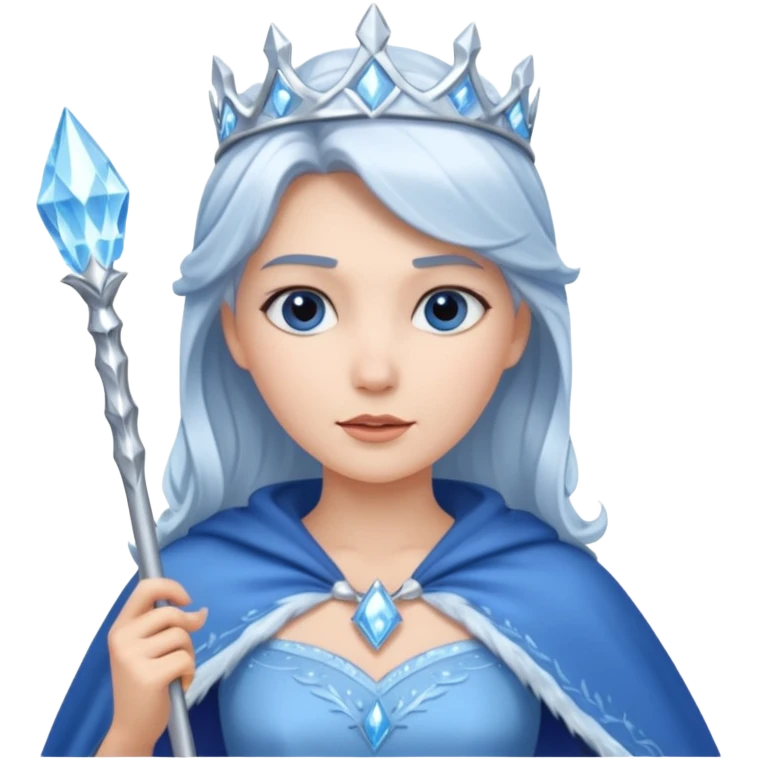 Ice Queen – silver wand + frost cape,Blue Queens. emoji