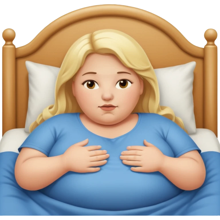Obese blonde laying bed   emoji