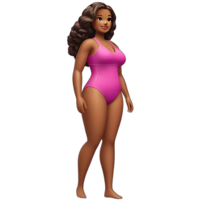 Slim-Thicc woman swimsuit posing (Barbie body type, perfect body, hourglass figure) emoji