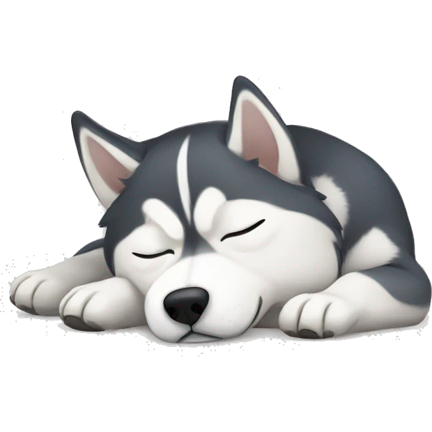 Siberian husky sleeping  emoji