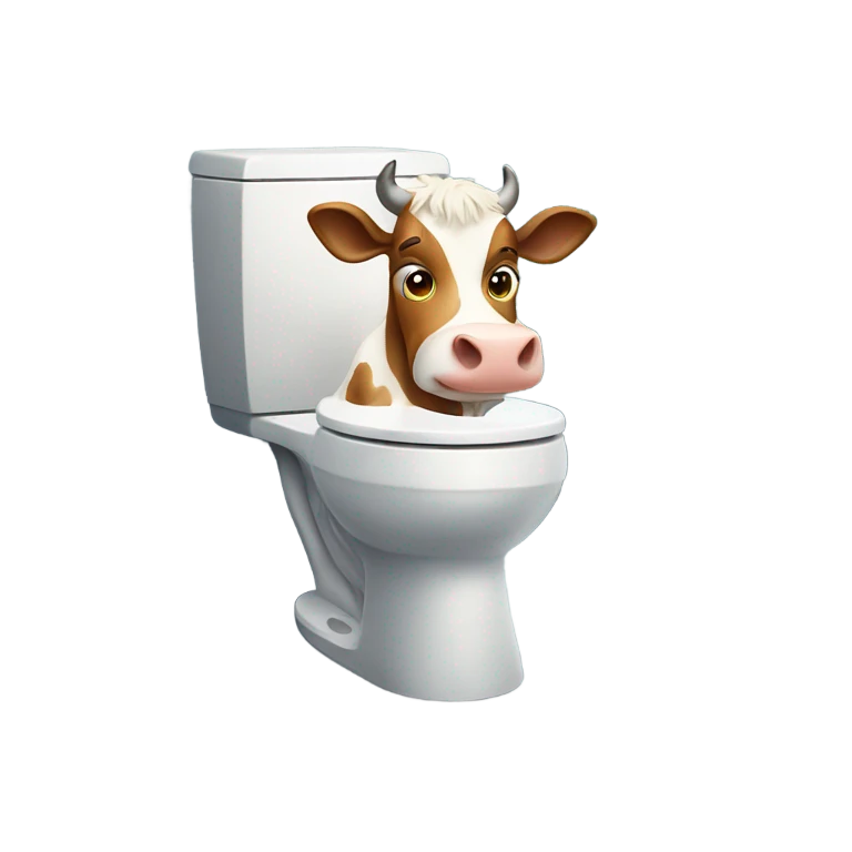 cow sitting on a toilet  emoji