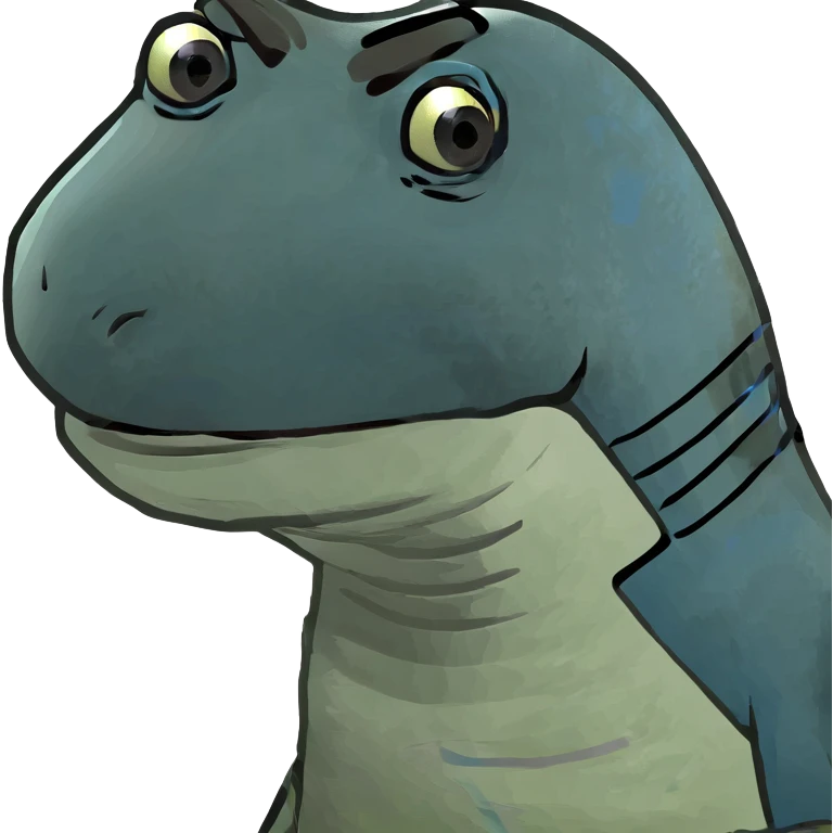Velociraptor with a blue stripe emoji