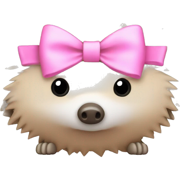 hedgehog with a pink bow emoji