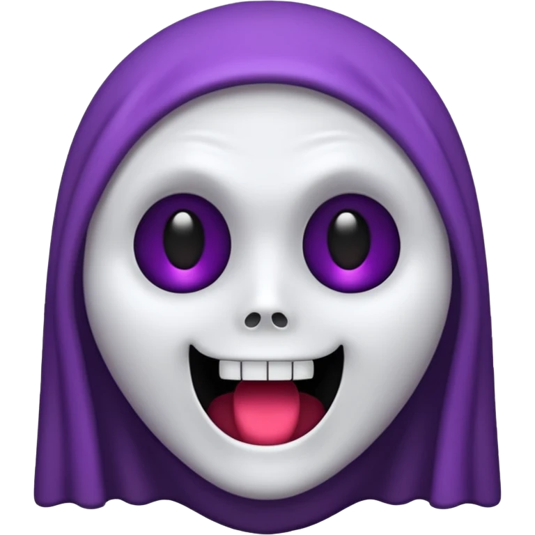 um coração roxo claro com o rosto do ghost face emoji