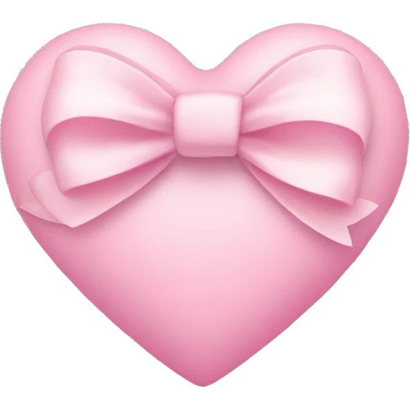 soft pink heart with bow on it emoji