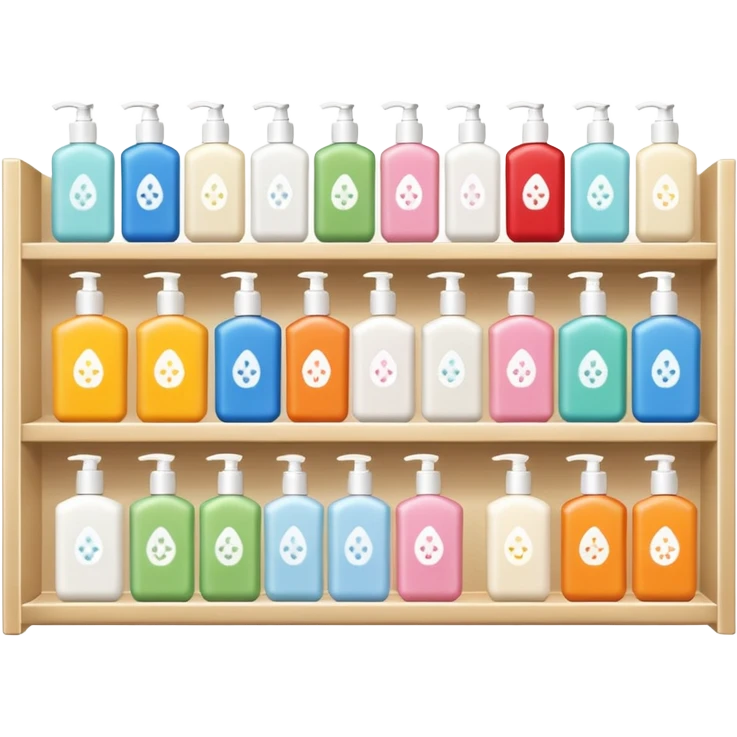 single row shampoo and stuff with Japan brand inside shelf emoji
