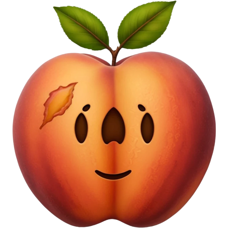 brown peach with hand print on it emoji