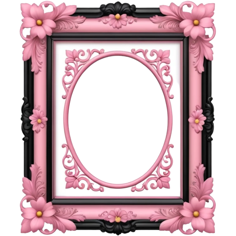pink photo frame of a blossom emoji