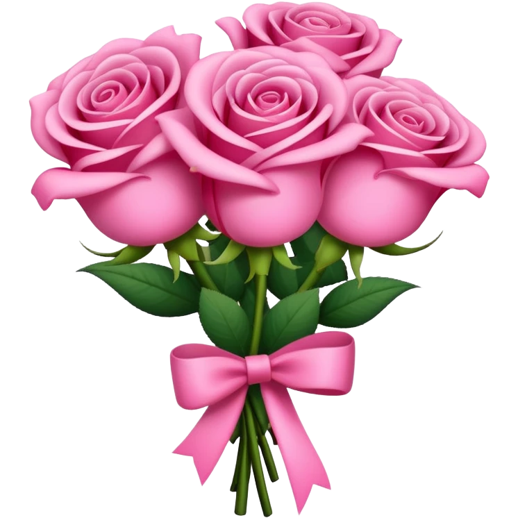 Buquê de rosas na cor rosa choque com um laço grande na cor rosa choque  emoji