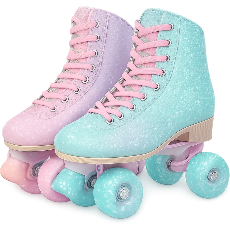sparkly pastel roller skates emoji