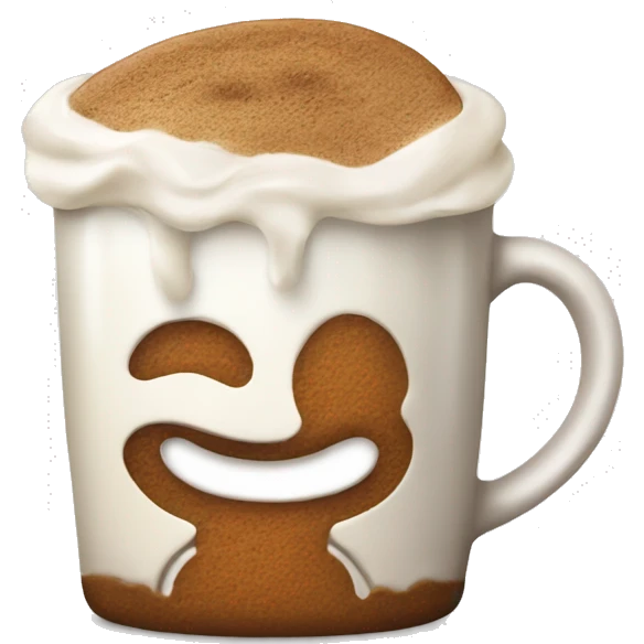 mug of coffee with cream and gingerbread emoji