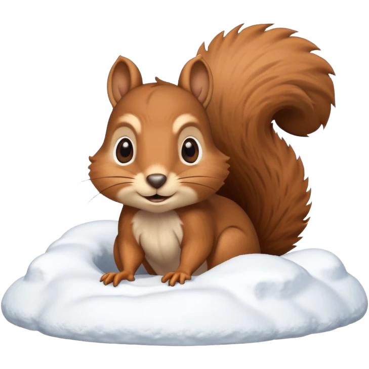 squirrel poking its head out of snow hill emoji
