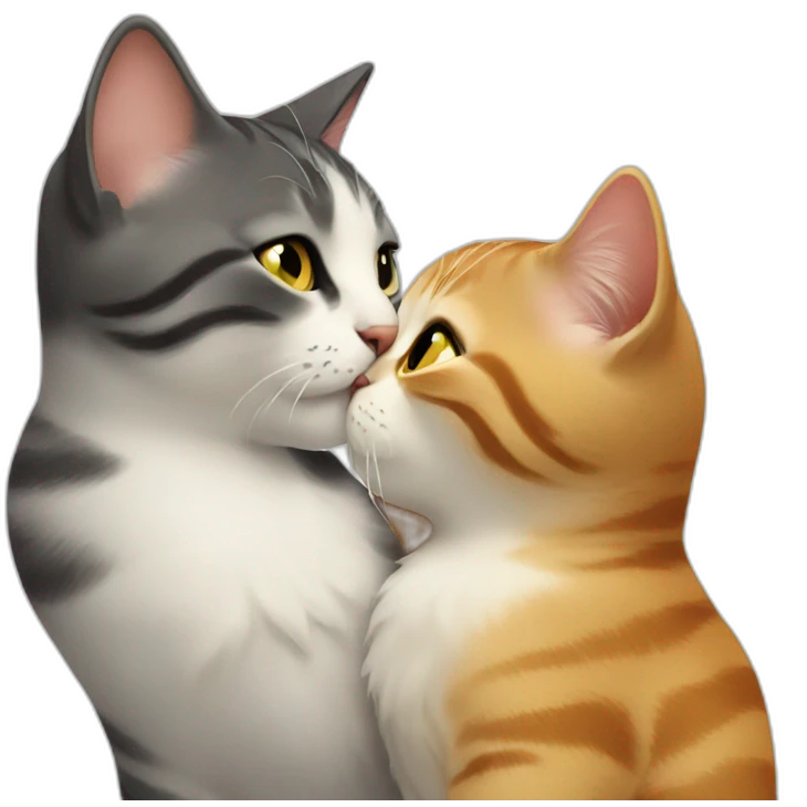 Cats kiss in love emoji