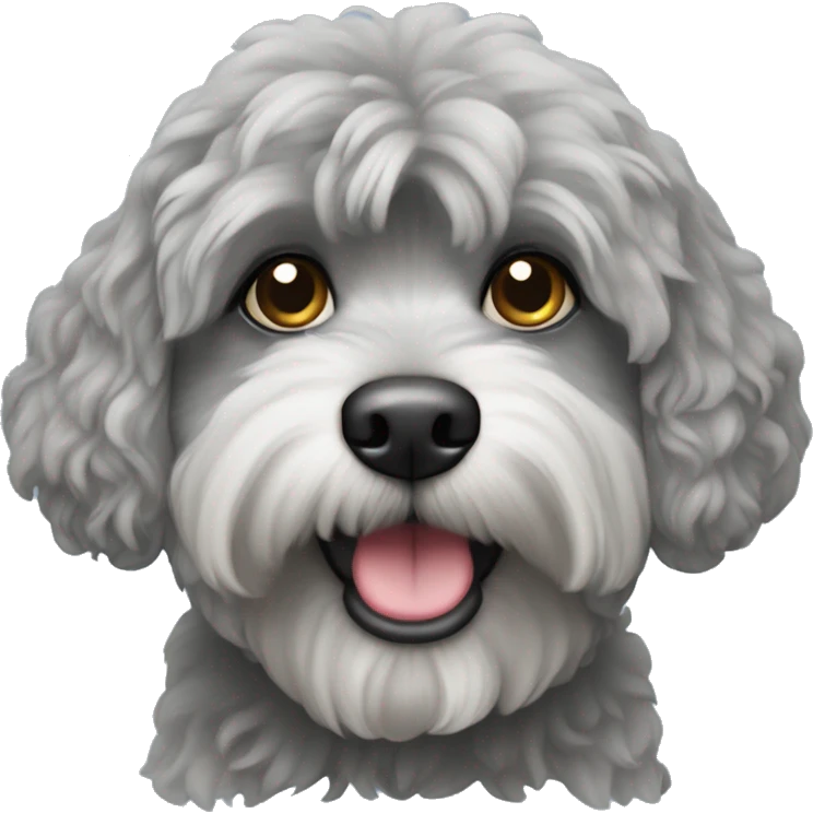 Grey lhasapoo dog emoji