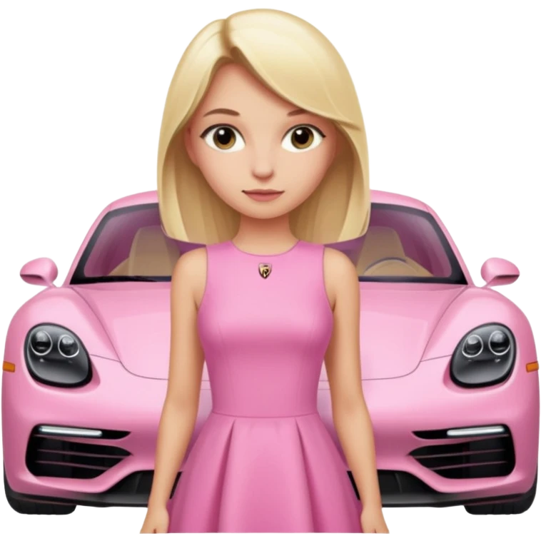 pink Porsche taycan blonde girl emoji