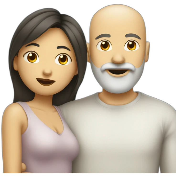 white-man-with-beard-kisses-asian-woman emoji
