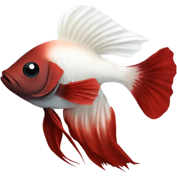 White betta fish happy, external find dark red not white  emoji