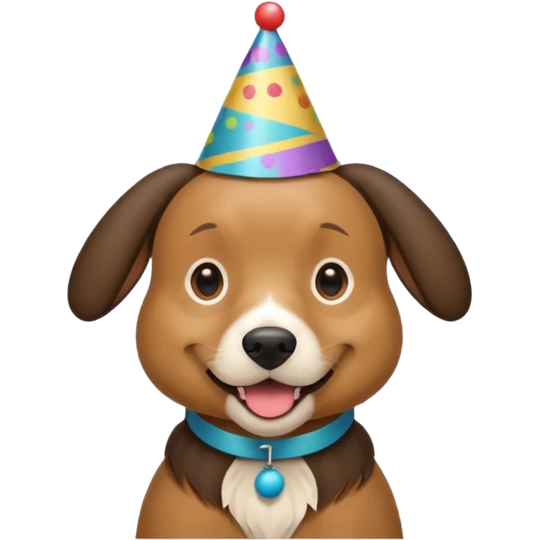 black and brown dog at a birthday party emoji